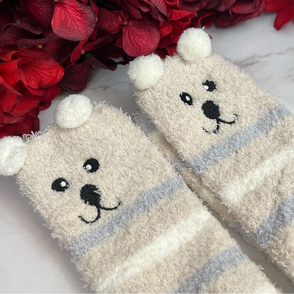 Plush Animal Mocha & Gray Striped Puppy Dog Over the Knee Socks - Picture 10 of 15